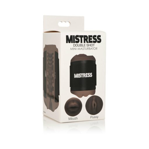 Curve Toys Mistress Double Shot Mini Masturbator Mouth & Pussy Dark - Image 7
