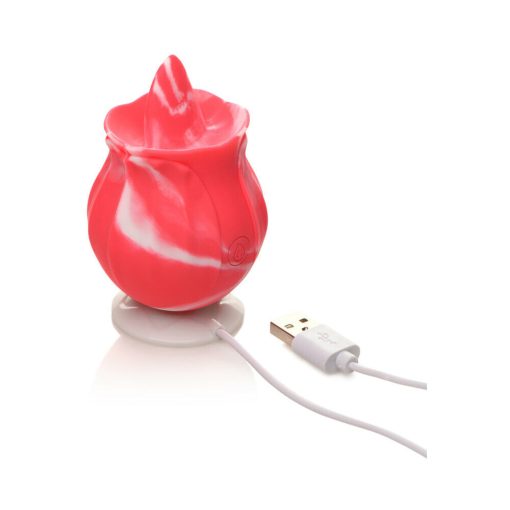 Curve Toys Gossip Cum Into Bloom Rechargeable Silicone Licking Rose Pink Twirl - Image 6