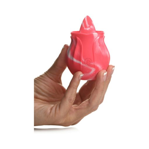 Curve Toys Gossip Cum Into Bloom Rechargeable Silicone Licking Rose Pink Twirl - Image 8