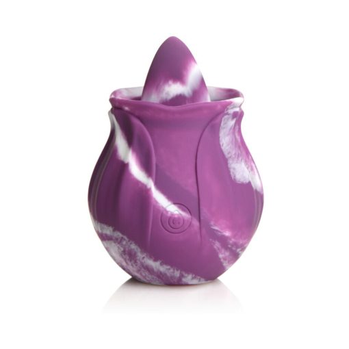 Curve Toys Gossip Cum Into Bloom Rechargeable Silicone Licking Rose Purple Twirl - Image 2