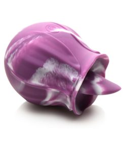 Curve Toys Gossip Cum Into Bloom Rechargeable Silicone Licking Rose Purple Twirl