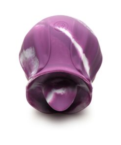 Curve Toys Gossip Cum Into Bloom Rechargeable Silicone Licking Rose Purple Twirl
