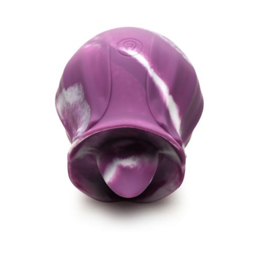 Curve Toys Gossip Cum Into Bloom Rechargeable Silicone Licking Rose Purple Twirl - Image 4