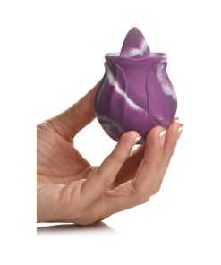 Curve Toys Gossip Cum Into Bloom Rechargeable Silicone Licking Rose Purple Twirl