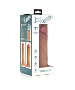 Curve Toys Jock Dual Density 7 In. Silicone Dildo With Suction Cup Light