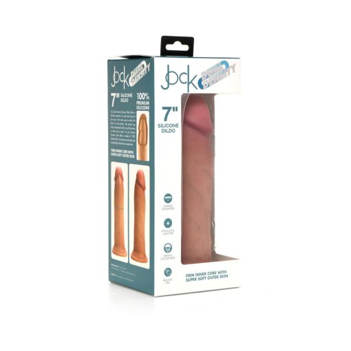 Curve Toys Jock Dual Density 7 In. Silicone Dildo With Suction Cup Light