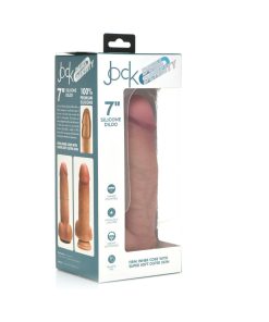 Curve Toys Jock Dual Density 7 In. Silicone Dildo With Balls & Suction Cup Light