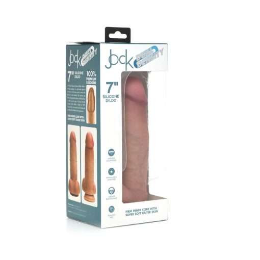 Curve Toys Jock Dual Density 7 In. Silicone Dildo With Balls & Suction Cup Light