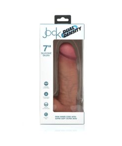 Curve Toys Jock Dual Density 7 In. Silicone Dildo With Balls & Suction Cup Light