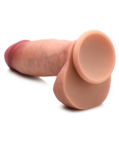 Curve Toys Jock Dual Density 7 In. Silicone Dildo With Balls & Suction Cup Light