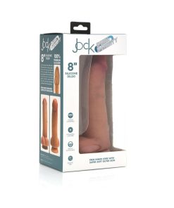 Curve Toys Jock Dual Density 8 In. Silicone Dildo With Balls & Suction Cup Light