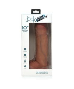 Curve Toys Jock Dual Density 10 In. Silicone Dildo With Balls & Suction Cup Light