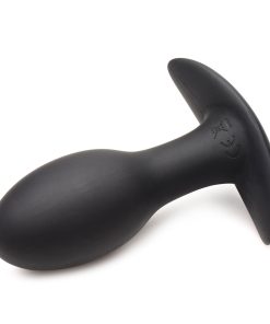 Curve Toys Rooster Rumbler Vibrating Silicone Anal Plug Medium Black