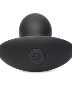 Curve Toys Rooster Rumbler Vibrating Silicone Anal Plug Medium Black