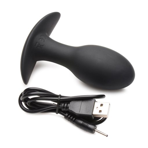 Curve Toys Rooster Rumbler Vibrating Silicone Anal Plug Medium Black - Image 6