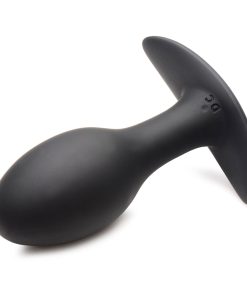 Curve Toys Rooster Rumbler Vibrating Silicone Anal Plug Large Black