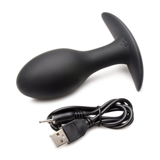 Curve Toys Rooster Rumbler Vibrating Silicone Anal Plug Large Black - Image 6