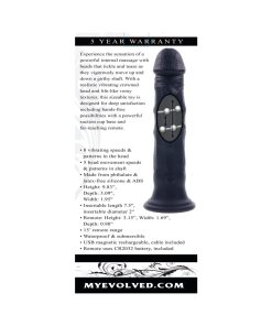 Evolved Black Thunder Vibrating Dildo With Moving Beads And Remote Control