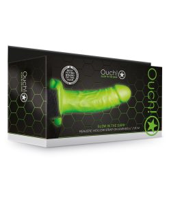 Ouch! Glow In The Dark Realistic 6 In. Hollow Strap-On Neon Green