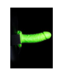 Ouch! Glow In The Dark Realistic 6 In. Hollow Strap-On Neon Green