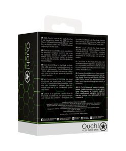 Ouch! Glow In The Dark Glass Anal Plug Clear/Green Small