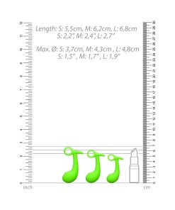 Ouch! Glow In The Dark Prostate Kit 3-Piece Anal Plug Set Neon Green
