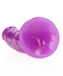 Realrock Glow In The Dark Slim 7 In. Dildo Neon Purple
