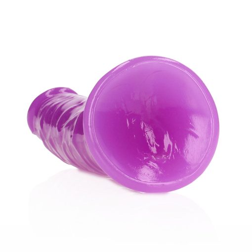 Realrock Glow In The Dark Slim 7 In. Dildo Neon Purple - Image 4