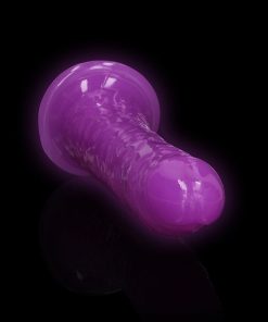 Realrock Glow In The Dark Slim 7 In. Dildo Neon Purple