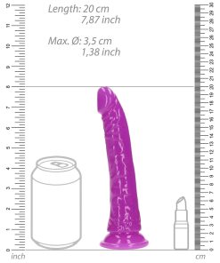 Realrock Glow In The Dark Slim 7 In. Dildo Neon Purple