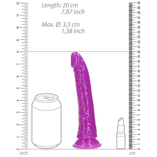 Realrock Glow In The Dark Slim 7 In. Dildo Neon Purple - Image 7