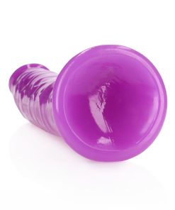 Realrock Glow In The Dark Slim 10 In. Dildo Neon Purple