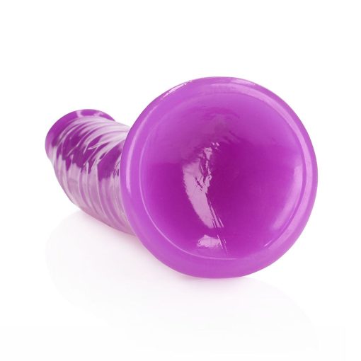 Realrock Glow In The Dark Slim 10 In. Dildo Neon Purple - Image 4