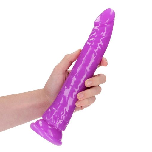Realrock Glow In The Dark Slim 10 In. Dildo Neon Purple - Image 5
