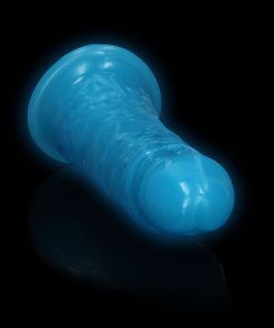 Realrock Glow In The Dark Slim 6 In. Dildo Neon Blue