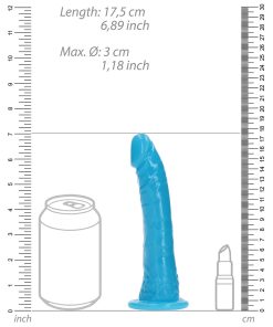 Realrock Glow In The Dark Slim 6 In. Dildo Neon Blue