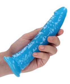 Realrock Glow In The Dark Slim 7 In. Dildo Neon Blue