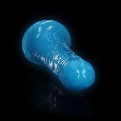 Realrock Glow In The Dark Slim 7 In. Dildo Neon Blue - Image 6