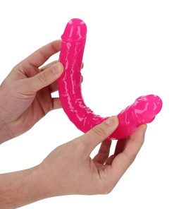 Realrock Glow In The Dark Double Dong 12 In. Dual-Ended Dildo Neon Pink