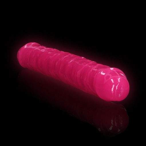 Realrock Glow In The Dark Double Dong 12 In. Dual-Ended Dildo Neon Pink - Image 4