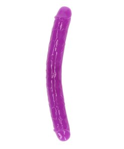 Realrock Glow In The Dark Double Dong 12 In. Dual-Ended Dildo Neon Purple