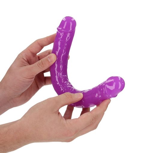 Realrock Glow In The Dark Double Dong 12 In. Dual-Ended Dildo Neon Purple - Image 2