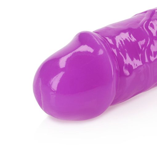 Realrock Glow In The Dark Double Dong 12 In. Dual-Ended Dildo Neon Purple - Image 3