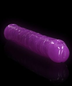 Realrock Glow In The Dark Double Dong 12 In. Dual-Ended Dildo Neon Purple