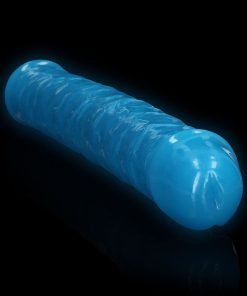 Realrock Glow In The Dark Double Dong 15 In. Dual-Ended Dildo Neon Blue