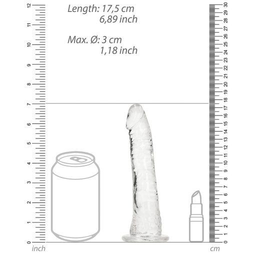 Realrock Crystal Clear Slim 6 In. Dildo Clear - Image 6