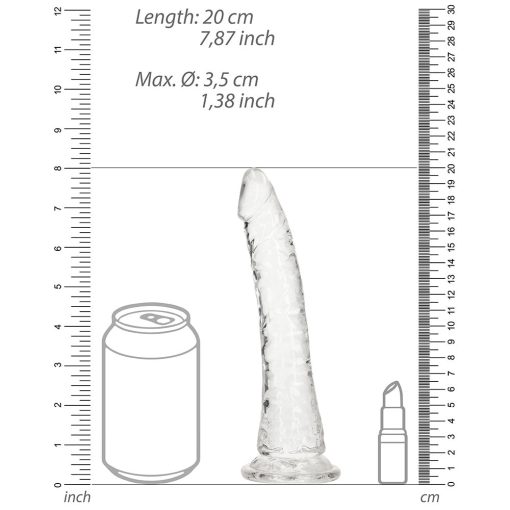 Realrock Crystal Clear Slim 7 In. Dildo Clear - Image 6
