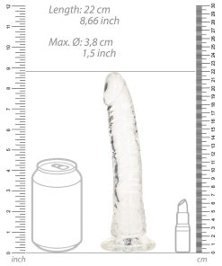 Realrock Crystal Clear Slim 8 In. Dildo Clear