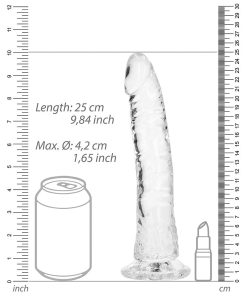 Realrock Crystal Clear Slim 9 In. Dildo Clear