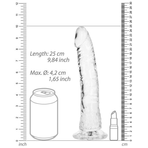 Realrock Crystal Clear Slim 9 In. Dildo Clear - Image 6